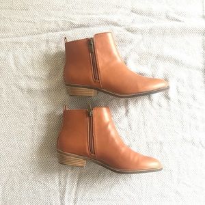 Chaps genuine leather cognac bootie
